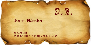 Dorn Nándor névjegykártya