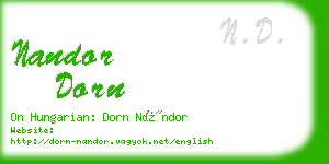 nandor dorn business card